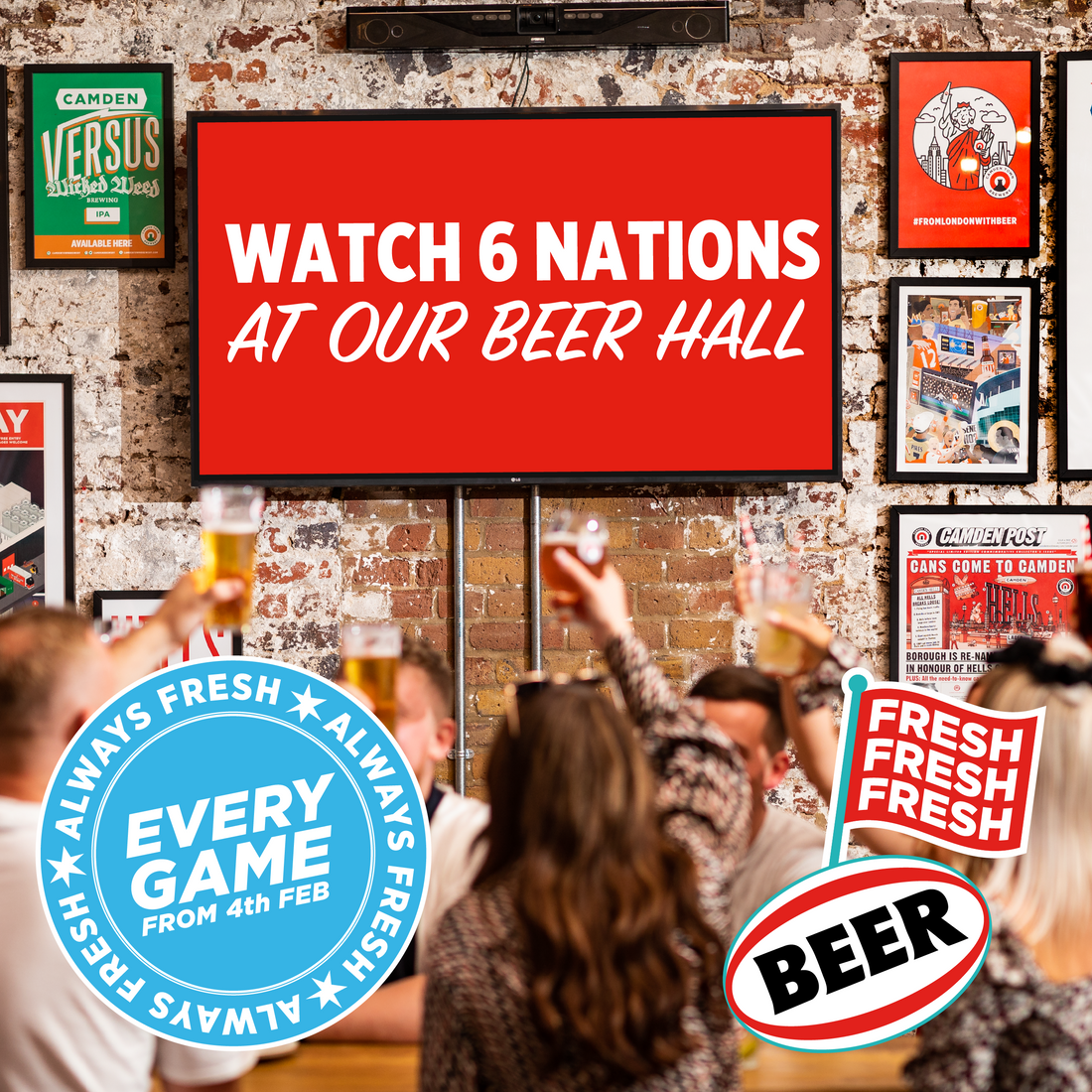 WATCH THE 6 NATIONS AT OUR BEER HALL!